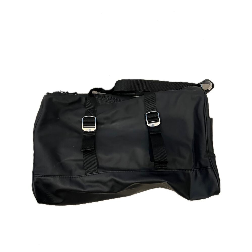 Polyester Faux Leather Black Duffel Bag 18"x10"x10"